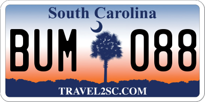 SC license plate BUM088