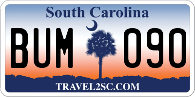 SC license plate BUM090
