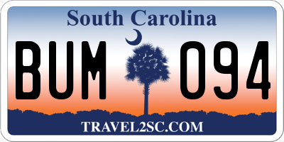 SC license plate BUM094