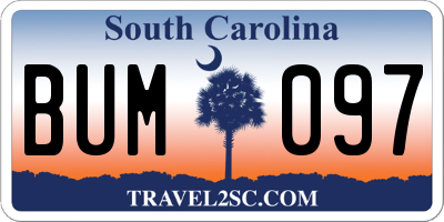 SC license plate BUM097