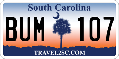 SC license plate BUM107