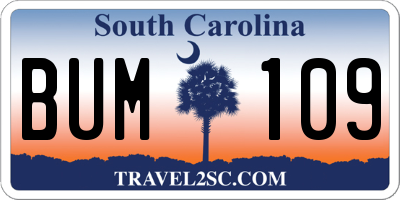 SC license plate BUM109