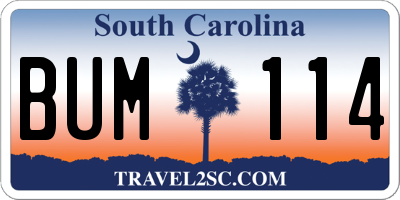 SC license plate BUM114