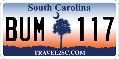 SC license plate BUM117