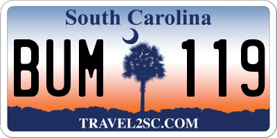 SC license plate BUM119