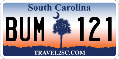 SC license plate BUM121