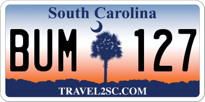 SC license plate BUM127