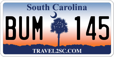 SC license plate BUM145