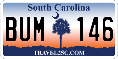 SC license plate BUM146