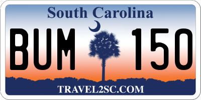 SC license plate BUM150