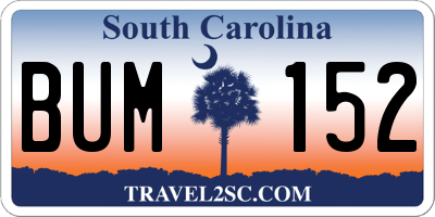 SC license plate BUM152