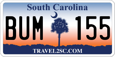 SC license plate BUM155