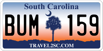 SC license plate BUM159