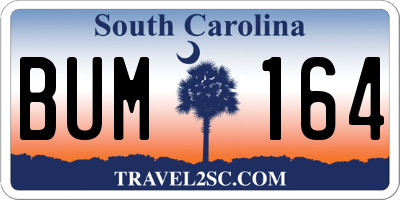 SC license plate BUM164