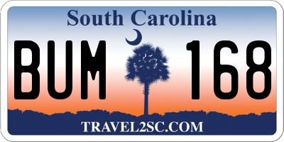 SC license plate BUM168