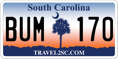SC license plate BUM170