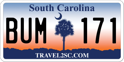 SC license plate BUM171