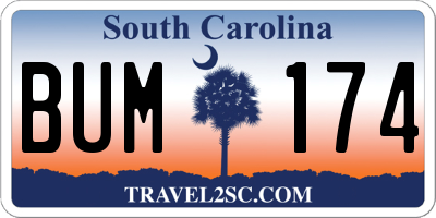 SC license plate BUM174