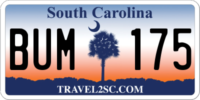 SC license plate BUM175