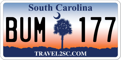 SC license plate BUM177