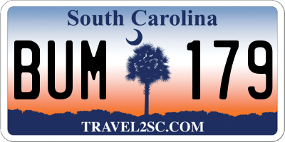 SC license plate BUM179