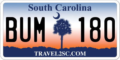 SC license plate BUM180