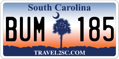 SC license plate BUM185