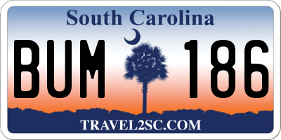 SC license plate BUM186