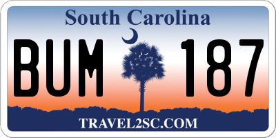 SC license plate BUM187