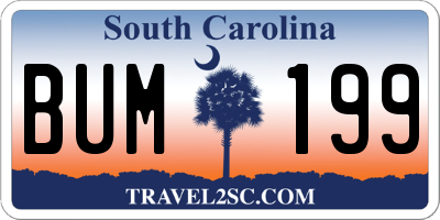SC license plate BUM199
