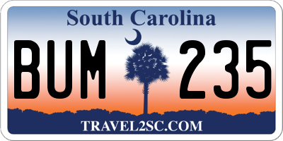 SC license plate BUM235