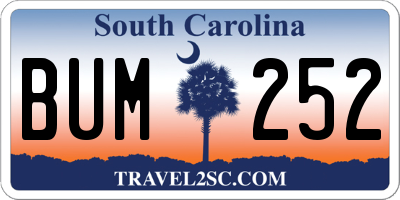 SC license plate BUM252