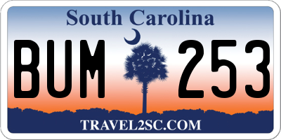 SC license plate BUM253