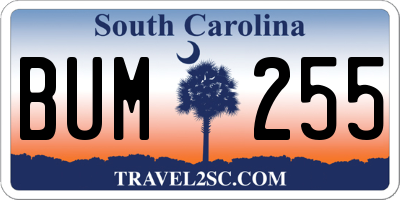 SC license plate BUM255