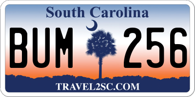 SC license plate BUM256