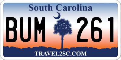 SC license plate BUM261