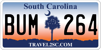 SC license plate BUM264