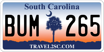 SC license plate BUM265