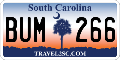 SC license plate BUM266