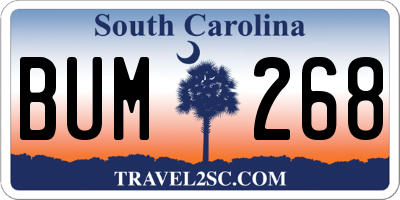 SC license plate BUM268
