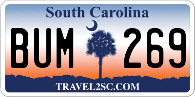 SC license plate BUM269