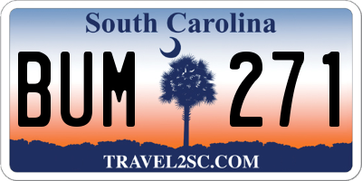 SC license plate BUM271