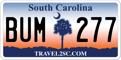 SC license plate BUM277
