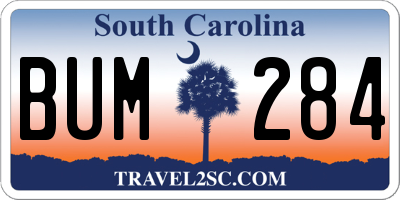 SC license plate BUM284
