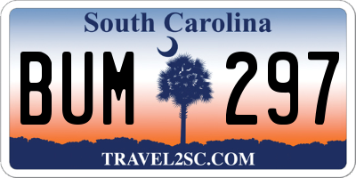 SC license plate BUM297