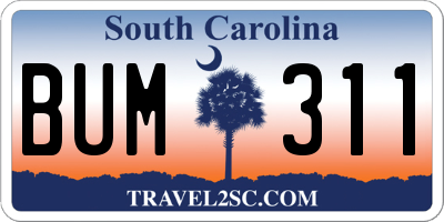 SC license plate BUM311