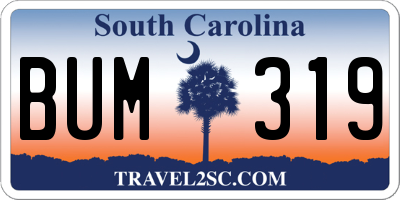 SC license plate BUM319