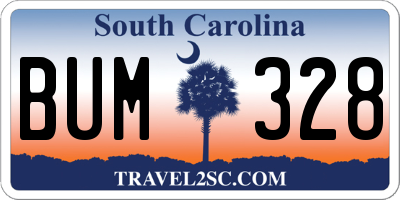 SC license plate BUM328
