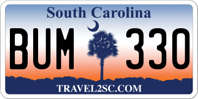 SC license plate BUM330