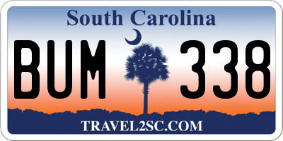 SC license plate BUM338